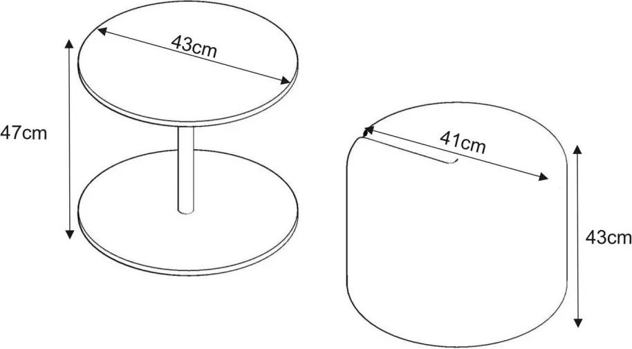 Vexana dohányzóasztal, antracit, 43 cm