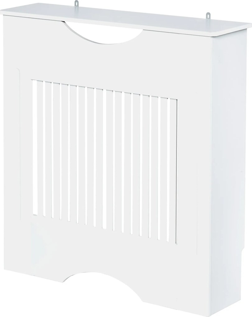 HOMCOM Radiátor Burkolat 78x19x82 cm Modern MDF Radiátor Burkolat Polccal 10 kg Teherbírással és Antiribbenés Biztosítékkal Nappaliba Hálószobába | Ao