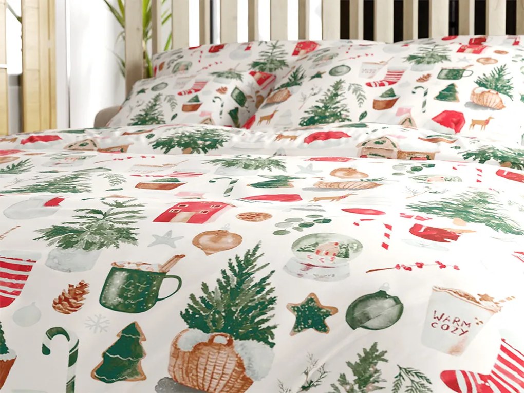 Pamut ágynemű MAGIC CHRISTMAS fehér Ágyneműhuzat mérete: 70 x 90 cm | 140 x 220 cm