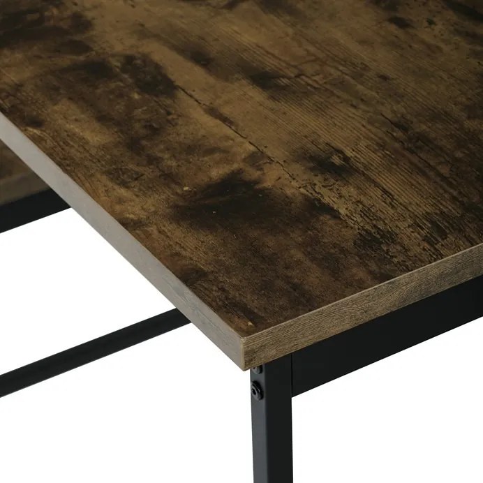 Étkezőszett 2 székkel, 110×60×75 cm, MDF Old Wood. OLW