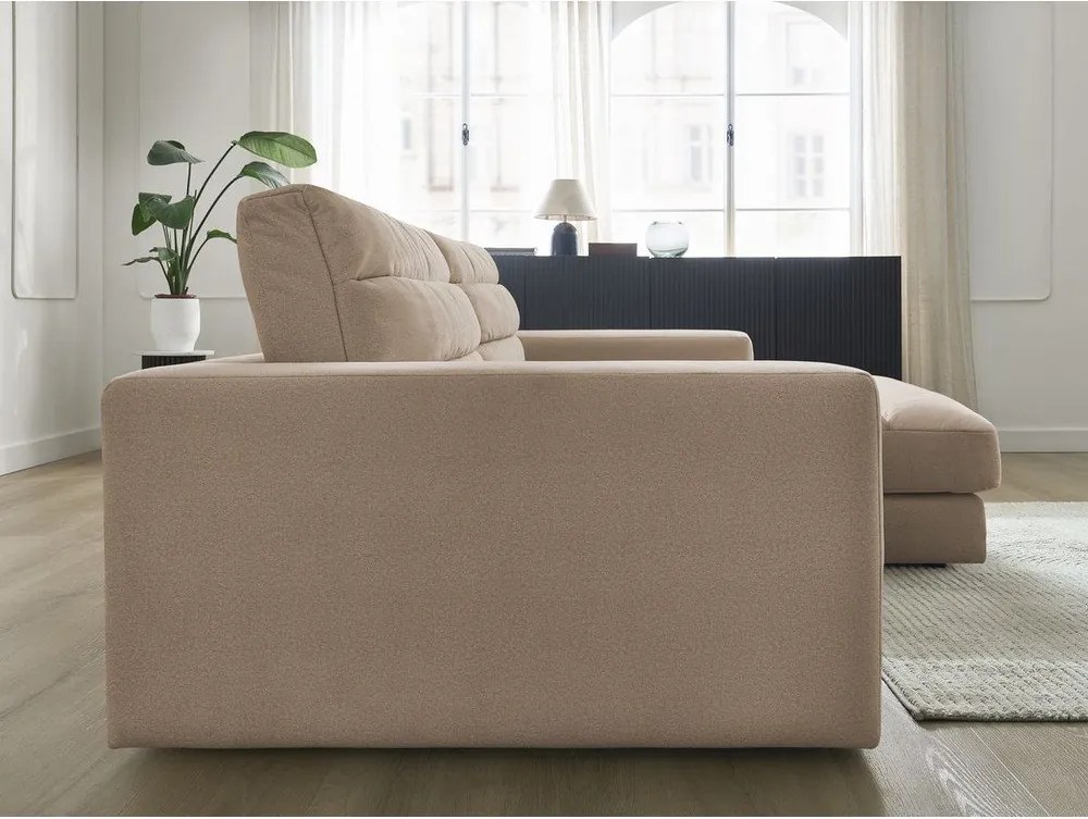 Szürkésbarna bársony sarokkanapé (jobb oldali-heverő résszel) Sierra – Bobochic Paris