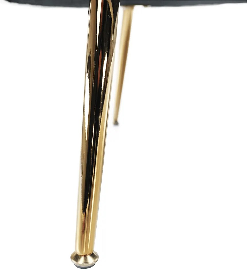 Pad Art-deco stílusban, szürke-kék Velvet anyag/gold chróm-arany, NOBLIN