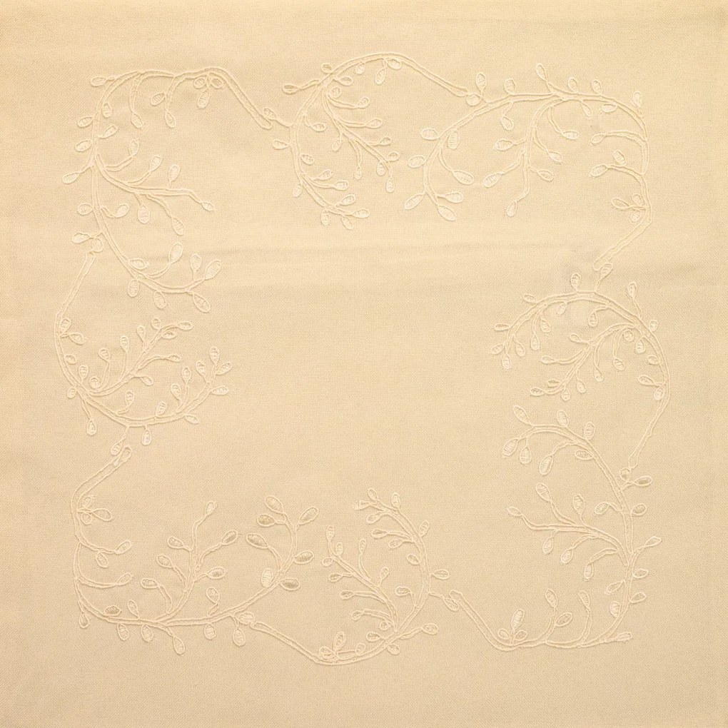 LEAFY LACE dekoratív párnahuzat 40x40 cm, krémszínű