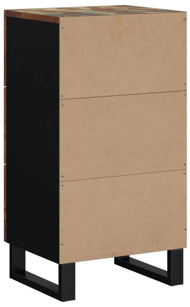 újrahasznosított fa tálalószekrény 3 fiókkal 40x33,5x75 cm