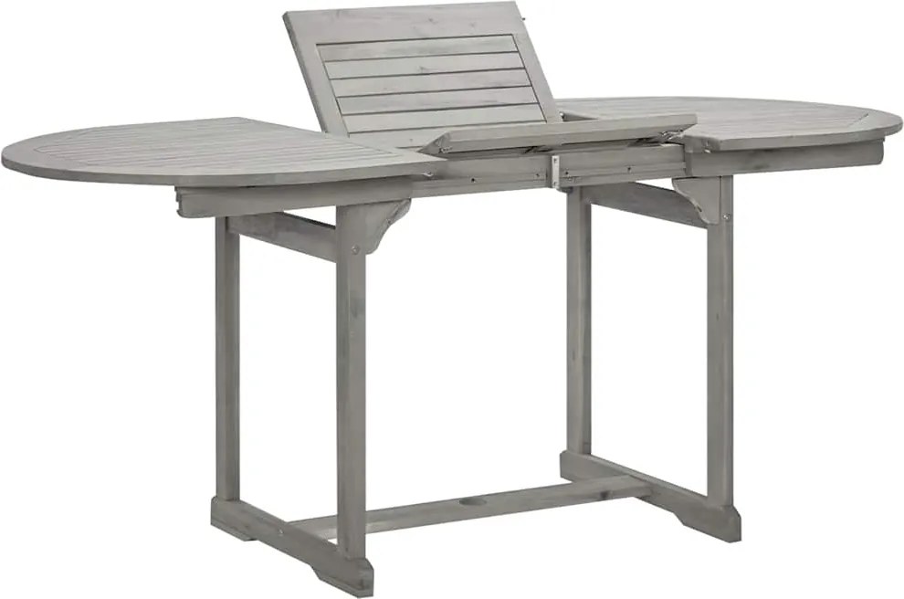 vidaXL tömör akácfa kerti étkezőasztal (120-170) x 80 x 75 cm