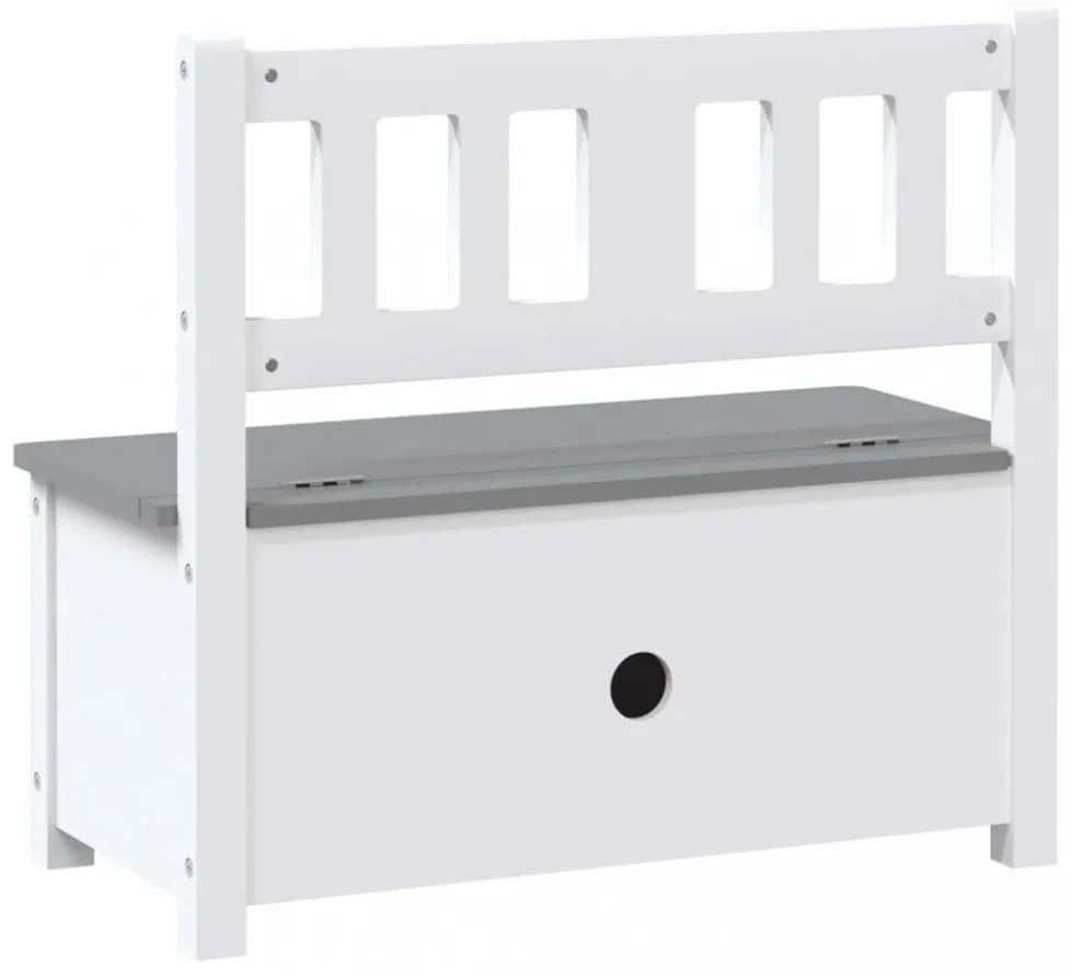 fehér-szürke MDF gyermek tárolópad 60 x 30 x 55 cm