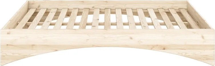 Natúr színű borovi fenyő franciaágy ágytámla nélkül 180x200 cm Orbit – Karup Design