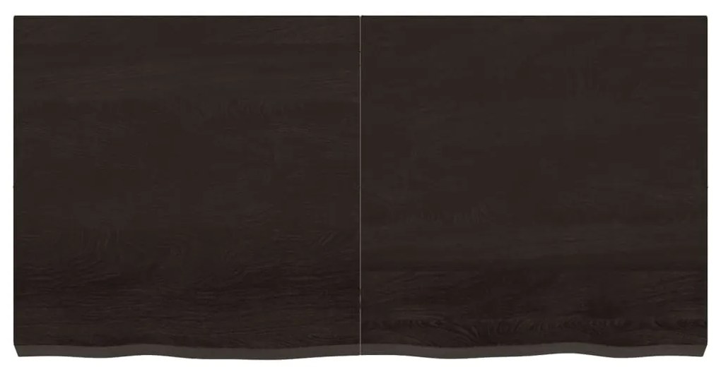 sötétbarna kezelt tömör tölgyfa asztallap 120x60x(2-6) cm