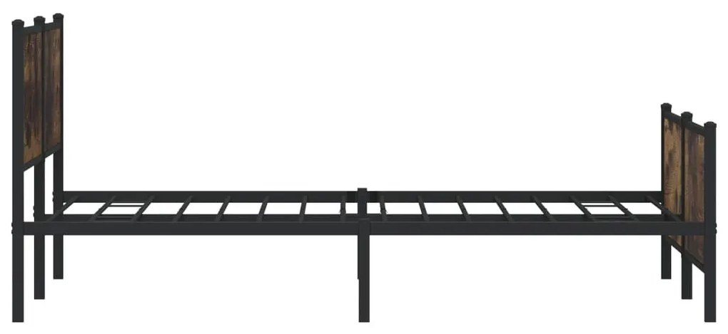 füstös tölgy színű fém ágykeret matrac nélkül 183 x 213 cm