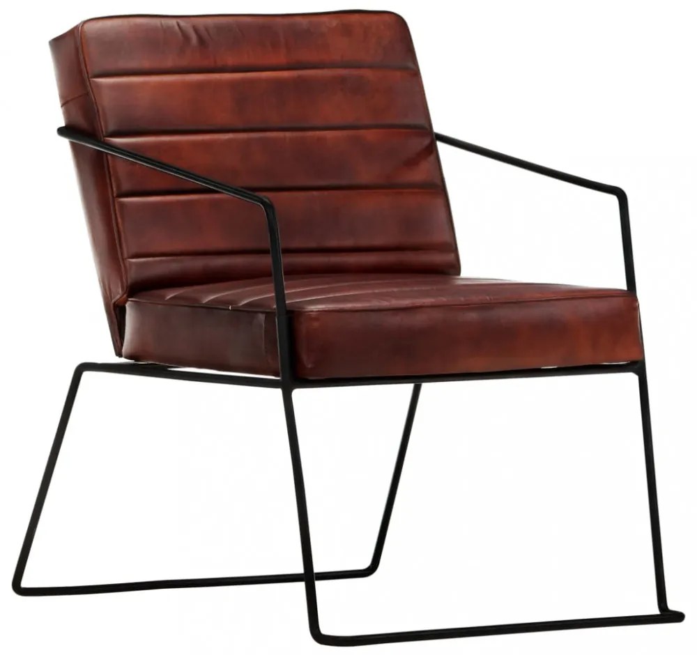 sötétbarna valódi bőr fotel