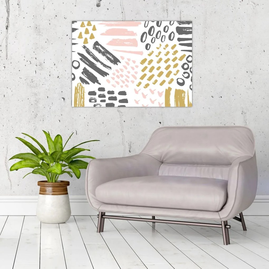 Kép - Absztrakt stroke-ok (70x50 cm)