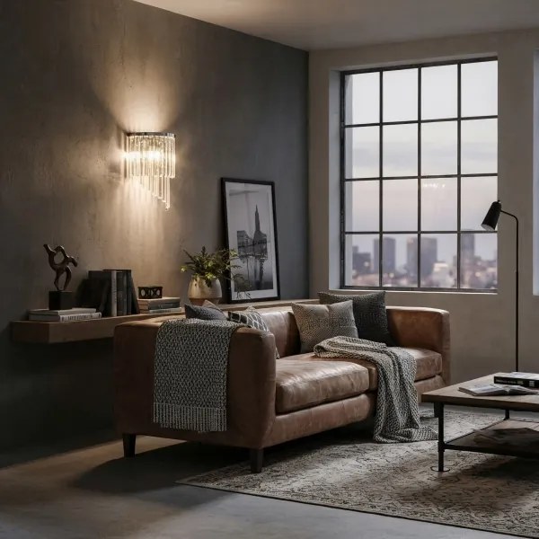 Ideal Lux - Fali kristály lámpa CARLTON 3xE14/40W/230V fényezett króm