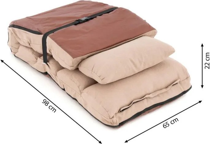 DIVERO Állítható nyugágy bézs színű