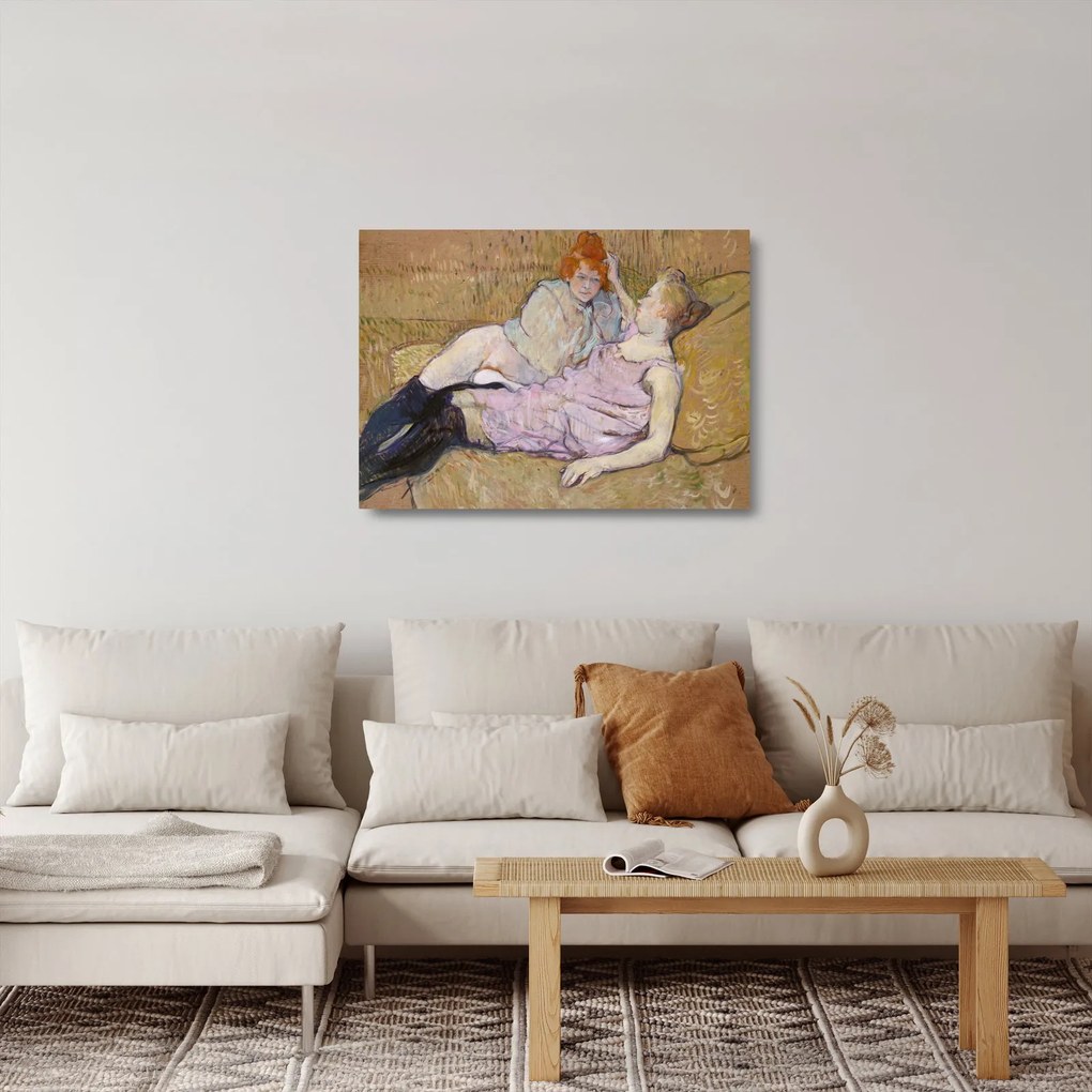 Üveg kép - Henri de Toulouse-Lautrec, The Sofa, reprodukciók (70x50 cm)