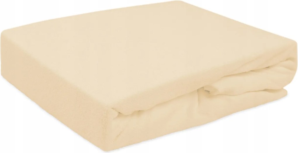 Gumis frottír lepedő 220x200 világos bézs