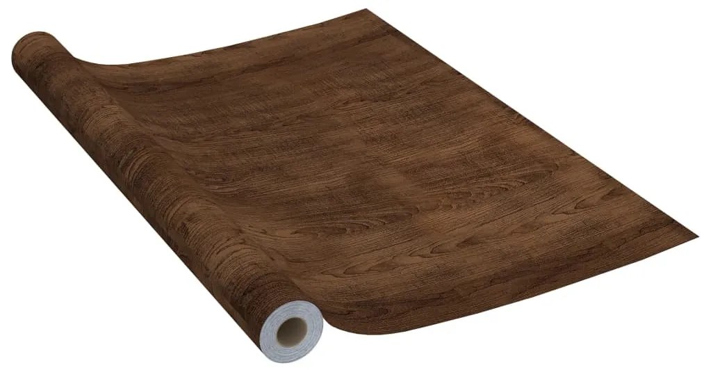 4 db sötét tölgyszínű öntapadó PVC ajtófólia 210 x 90 cm