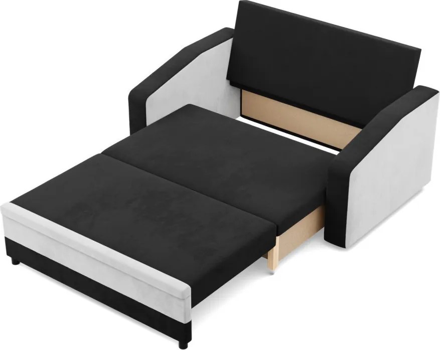 Hewlet kanapé, szövet anyag, fekete - fehér