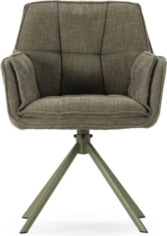 Zöld kárpitozott étkezőfotel szett 2 db-os Keiko – Marckeric