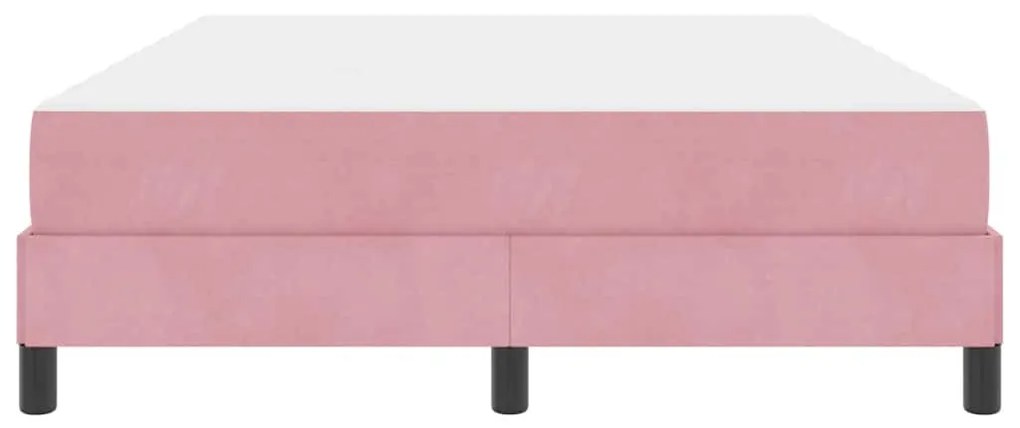 Boxspring ágy matraccal Rózsaszín 140 x 190 cm Bársony
