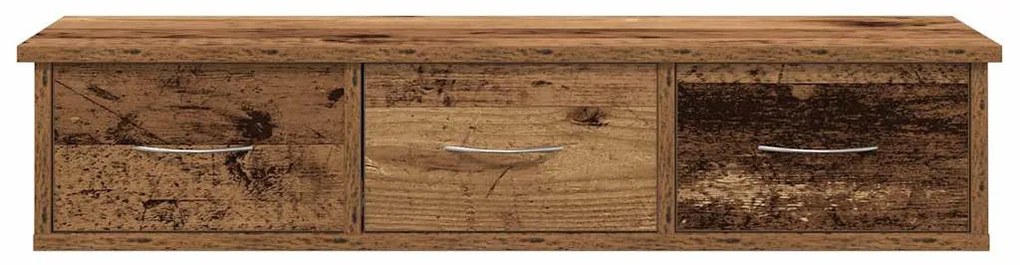 antik fa színű szerelt fa faliszekrény 88x26x18,5 cm