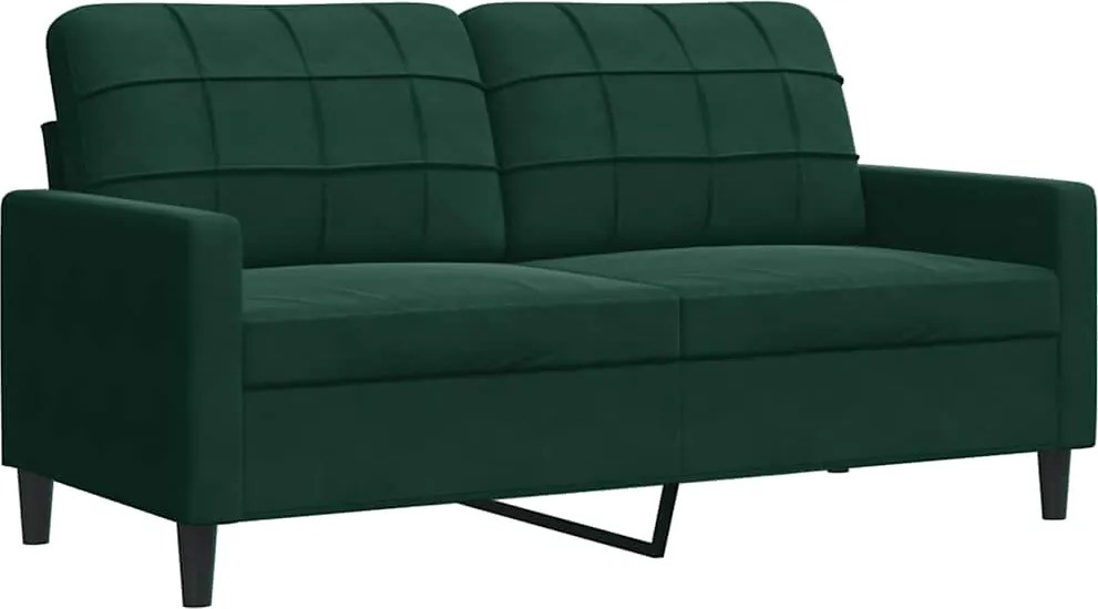 vidaXL kétszemélyes sötétzöld bársony kanapé 140 cm