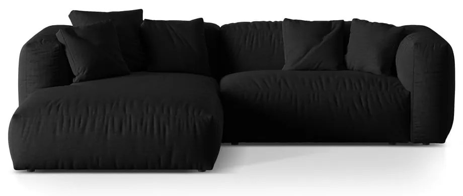 Fekete moduláris sarokkanapé (bal oldali) Martina – Micadoni Home
