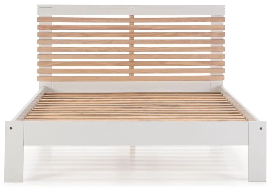 Fehér franciaágy ágyráccsal 140x190 cm Vectra – Marckeric