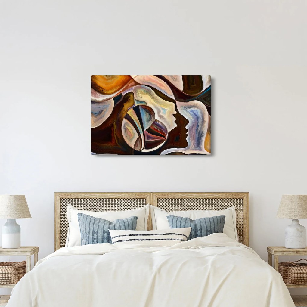 Kép - Absztrakció fejek (90x60 cm)