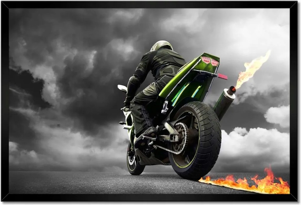 Poszterek keretben 60x40 Zöld versenyautó