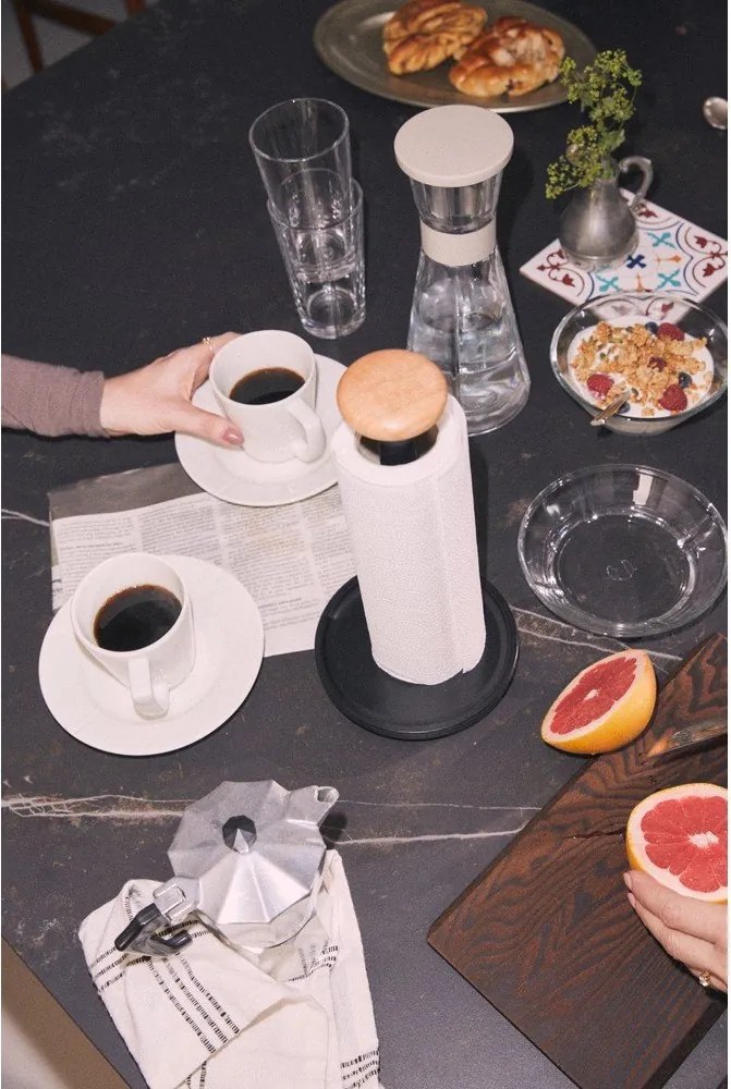 Fekete papírtörlő tartó ø 15 cm Paper Pal – Rosendahl