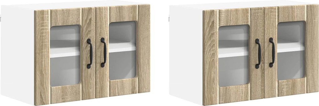 vidaXL Konyhaszekrény 2 pcs Sonoma tölgy 60 x 31 x 40 cm Faanyag