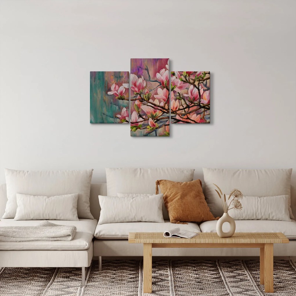 Kép - olajfestmény, virágzó Sakura (90x60 cm)