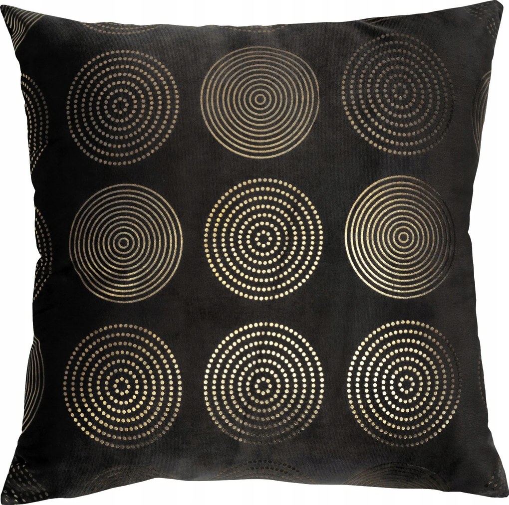 Díszpárnahuzat Glamour velúr Fekete Arany Mintás 45x45cm