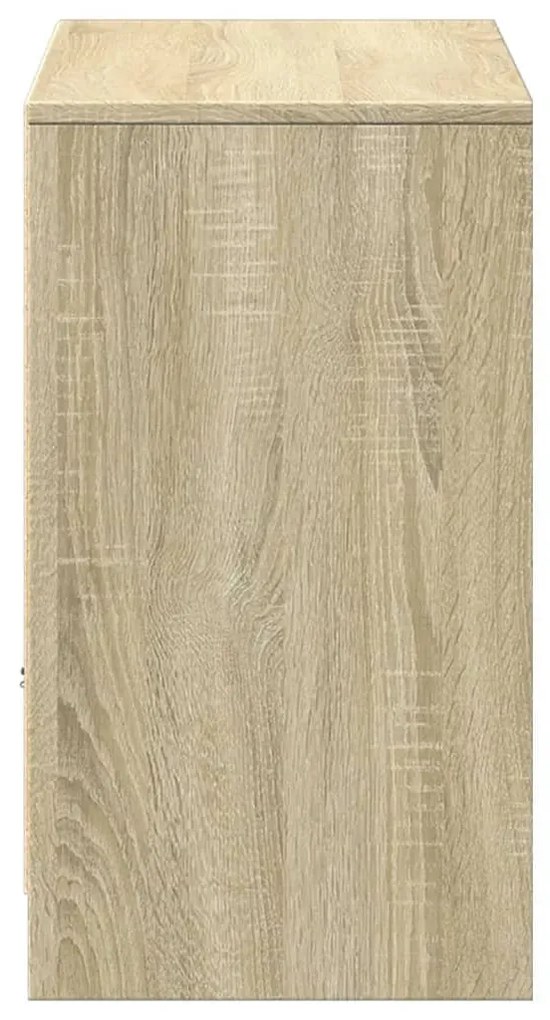 sonoma tölgy színű szerelt fa LED-es TV-szekrény 91x34x61 cm