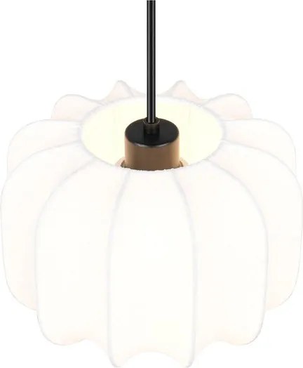 Fehér fém függőlámpa textil búrával ø 25 cm Madleine – Reality