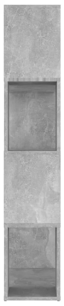 betonszürke térelválasztó könyvszekrény 80 x 24 x 124,5 cm