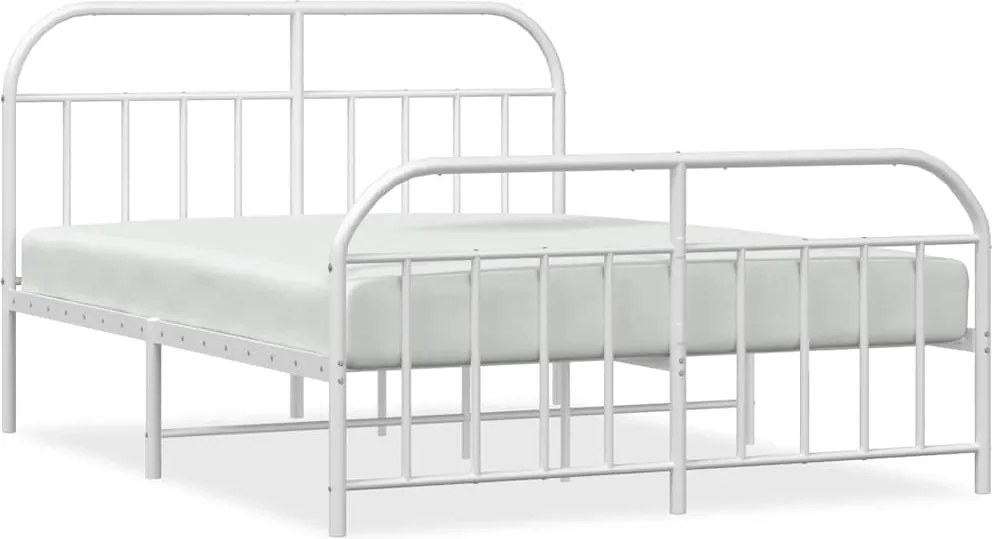 vidaXL fehér fém ágykeret fej- és lábtámlával 180 x 200 cm