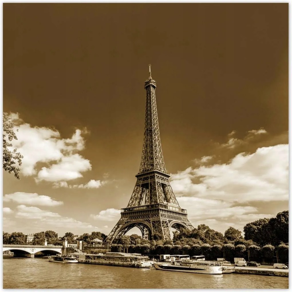Poszterek 30x30 Eiffel-torony szépia fotó