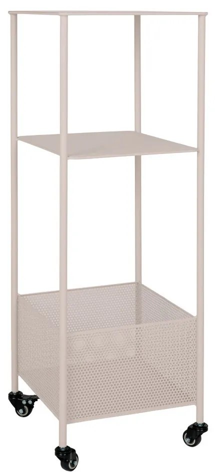 Torres acél polc kerekekkel, bézs, 3 polc 35x35x106 cm