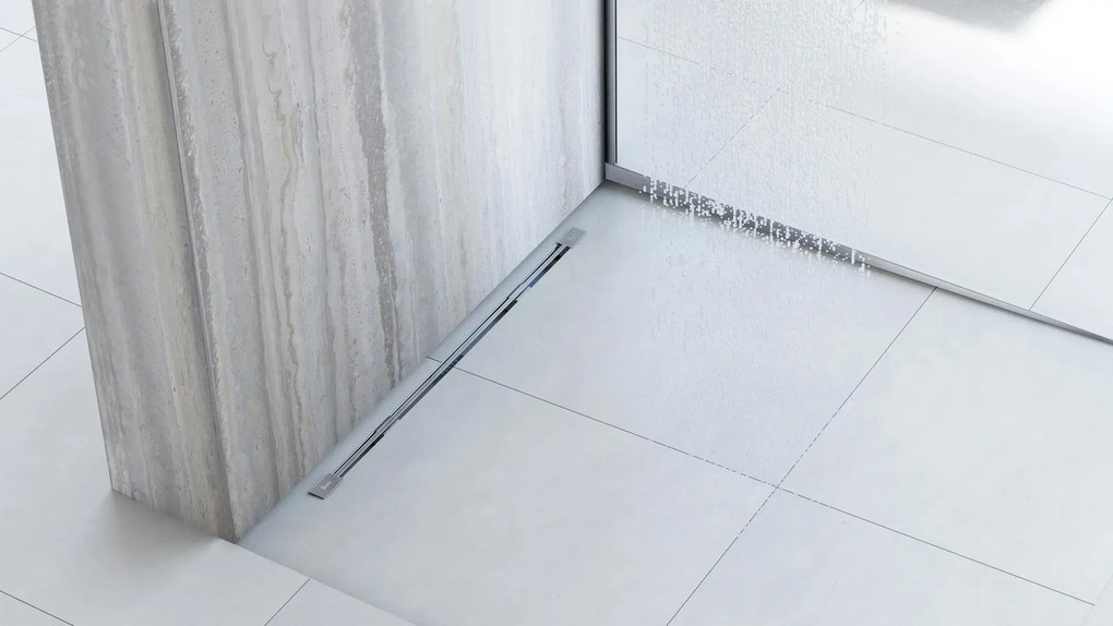 Lejtéskialakító szegély épített zuhanyhoz 100cm Brush nickel
