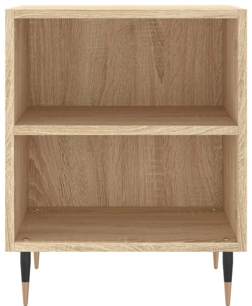 2 db sonoma tölgy színű szerelt fa éjjeliszekrény 40x30x50 cm