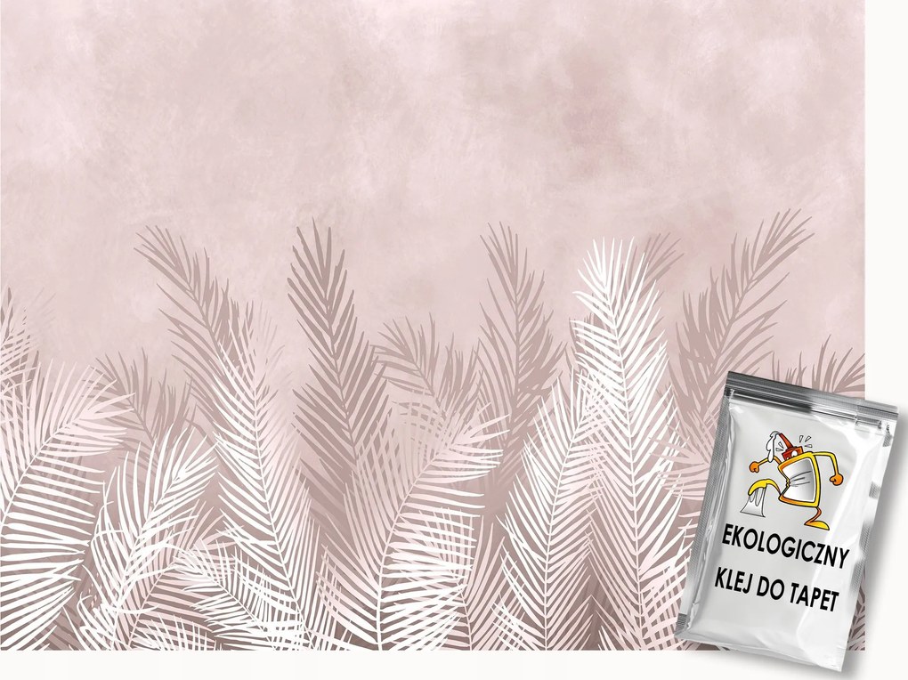Fotótapéta Flizelina Dekoráció Pálmalevelek Toll Beton Boho 350x250 ragasztó