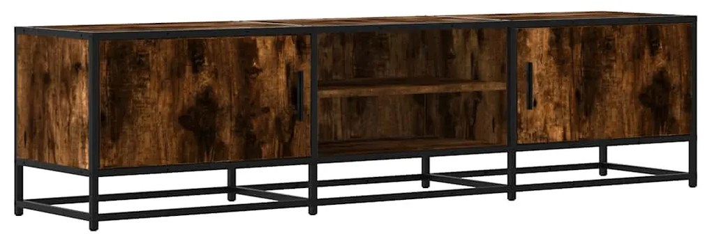 füstös tölgy színű szerelt fa és fém TV-szekrény 160x35x41 cm