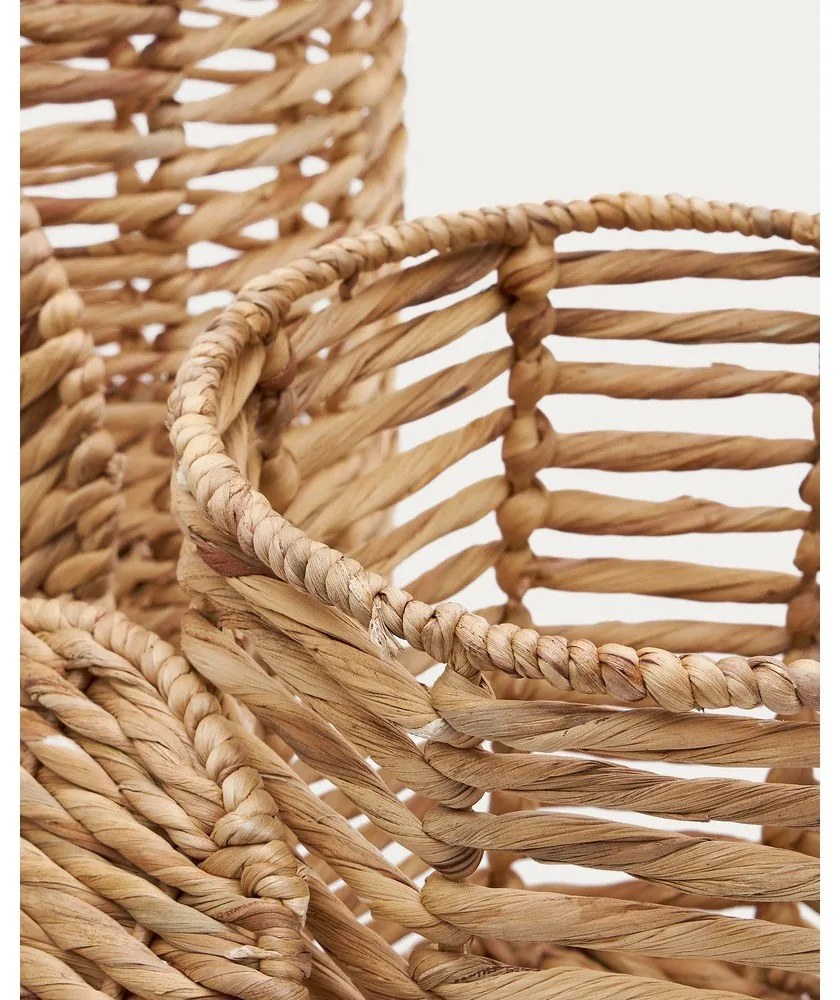 Natúr színű vízijácint játéktároló kosár szett 2 db-os ø 30x50 cm Venezia – Kave Home