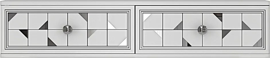 Moka komód, fehér-ezüst, 120 cm