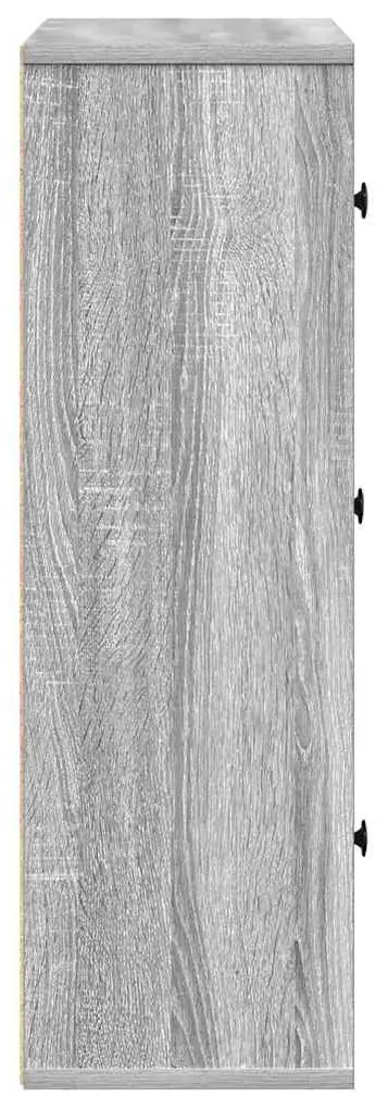 szürke sonoma színű szerelt fa könyvespolc 60x24x76,5 cm