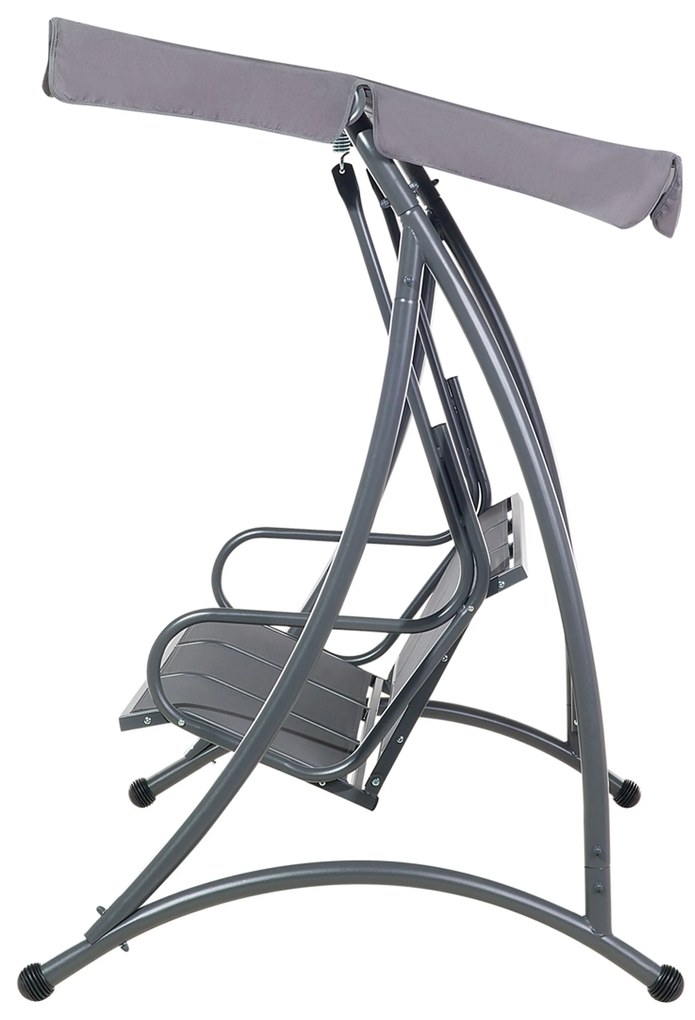 Szürke hintaágy - szövet és fém - BOGART Beliani