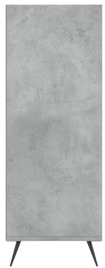 betonszürke szerelt fa könyvespolc 69,5 x 32,5 x 90 cm