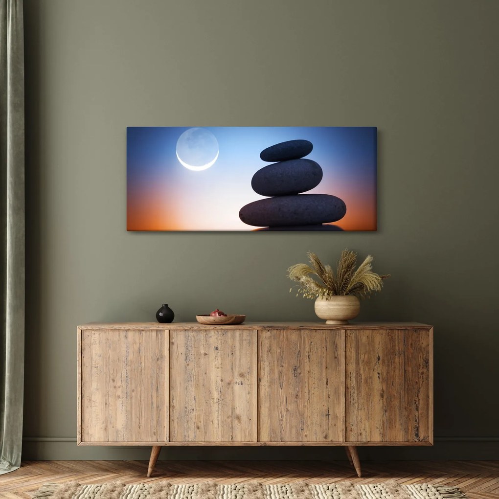 Egymásra halmozott kövek képe (120x50 cm)