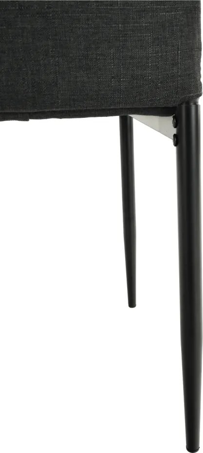 Étkezőszék, sötétszürke szövet/fekete fém, COLETA NOVA
